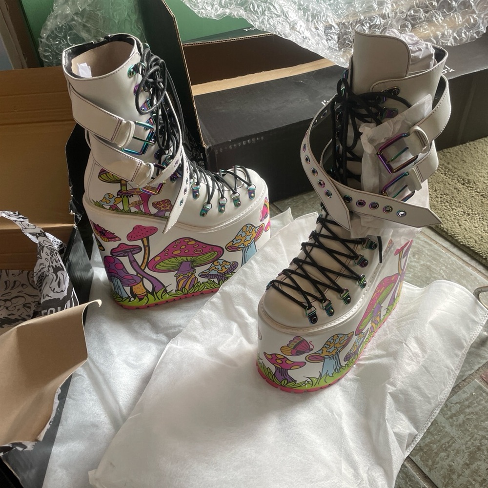 DOLLS KILL  Mushroom Platform Boots (sold out on website)